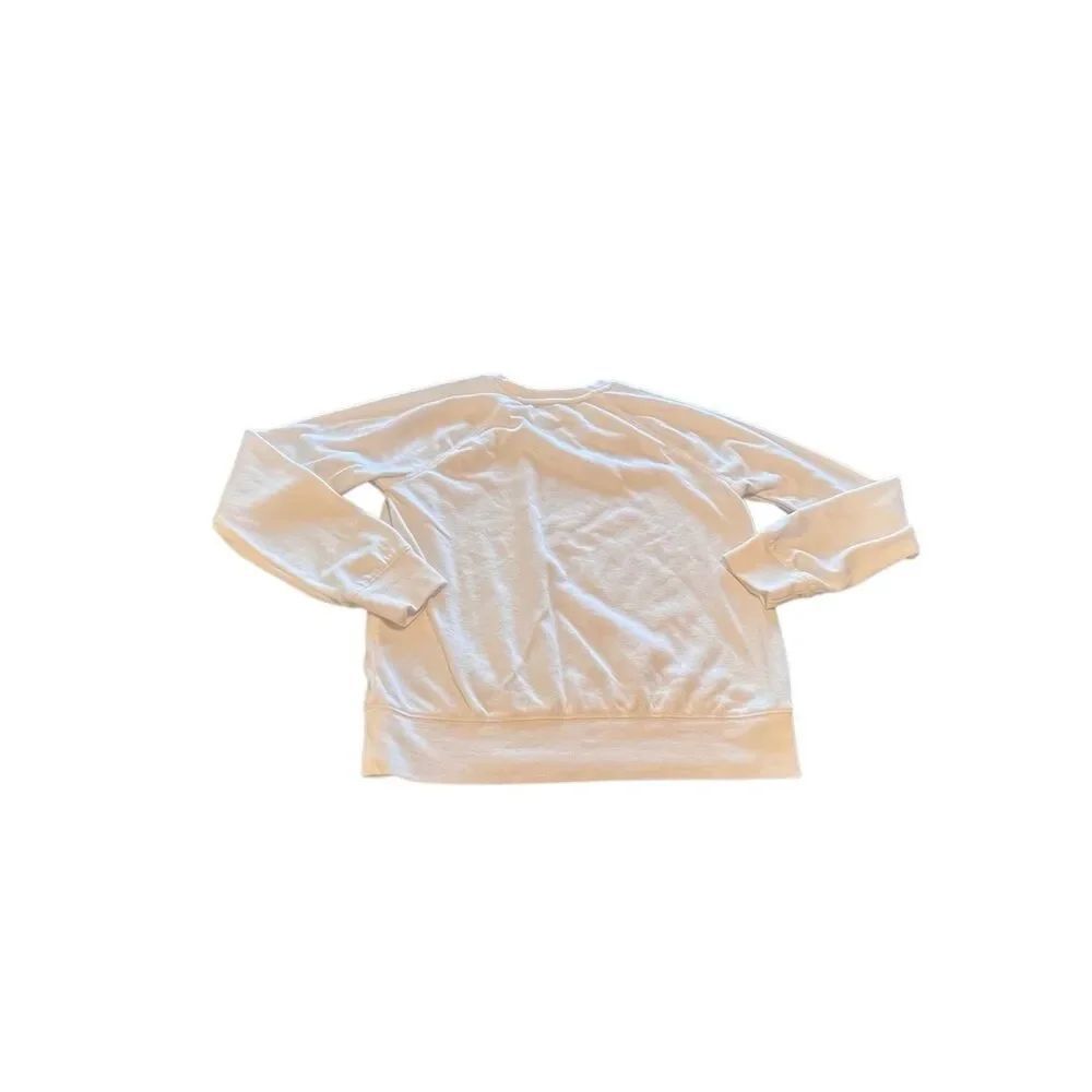 P.J. Salvage Women's Happy By Nature Long Sleeve Pullover Sweatshirt Ivory Small - Picture 2 of 5